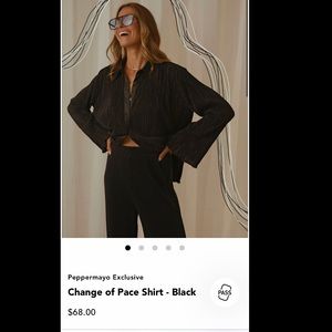 Peppermayo black ribbed button up